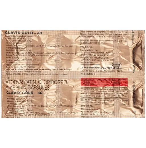 clavix gold 40mg capsule 10's